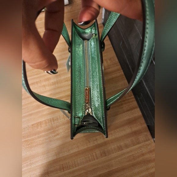 Kate Spade Mint Green Coated Glitter Tote. NWT. - Picture 8 of 9